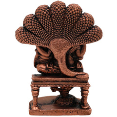 Copper Lakshmi Narasimha Idol, Tamra Narasimha Lakshmi Murti, Handcrafted Mahalakshmi Narasimha Statue for Pooja, Temple & Home Decor, Brown, 2.5 Inch, 1 Piece