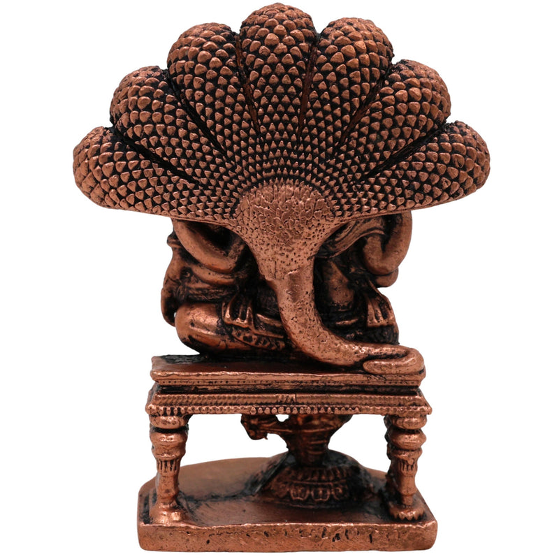 Copper Lakshmi Narasimha Idol, Tamra Narasimha Lakshmi Murti, Handcrafted Mahalakshmi Narasimha Statue for Pooja, Temple & Home Decor, Brown, 2.5 Inch, 1 Piece