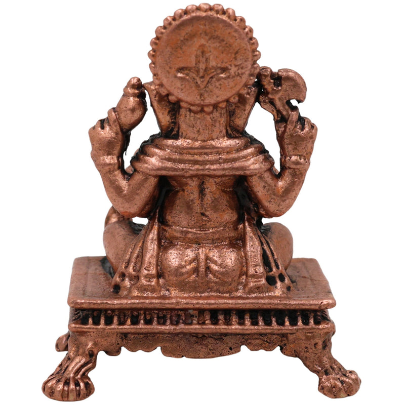 Copper Ganesha Idol, Handcrafted Tamra Ganapati Vinayaka Statue, Thamira Pillaiyar Ganesh Murti for Pooja, Home Decor & Spiritual Gifts, Brown, 1.5 Inch, 1 Piece