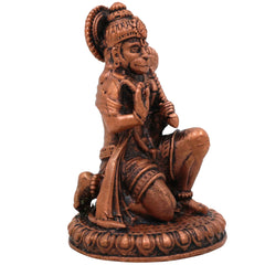 Copper Hanuman Idol, Tamra Anjaneya Murti, Handcrafted Bajrangbali Statue, Pavanputra Maruti Vigraham for Home Decor, Temple Pooja & Spiritual Gifts, Brown, 3 Inch, 1 Piece