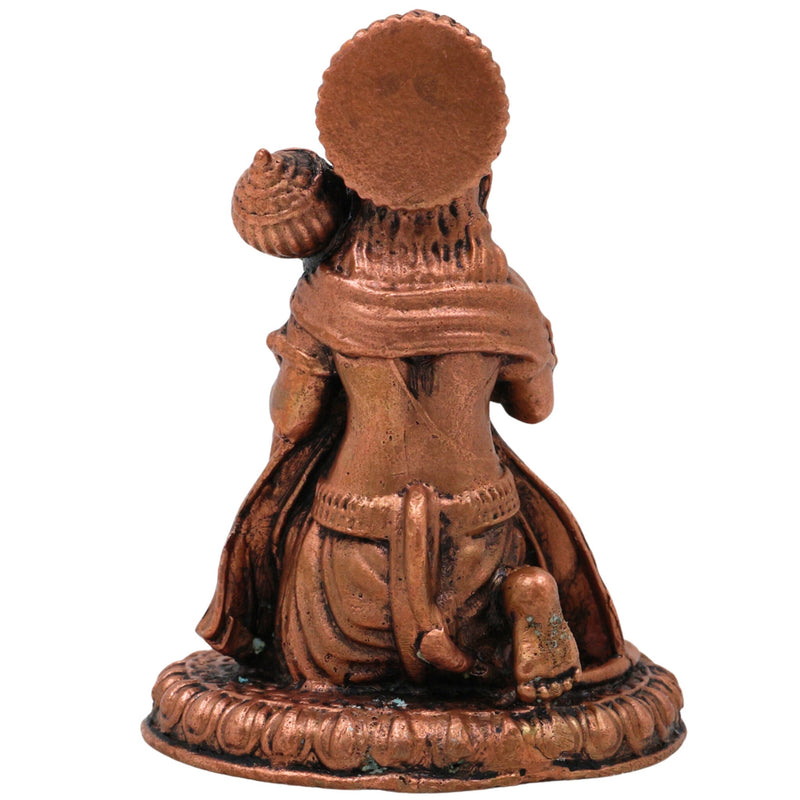 Copper Hanuman Idol, Tamra Anjaneya Murti, Handcrafted Bajrangbali Statue, Pavanputra Maruti Vigraham for Home Decor, Temple Pooja & Spiritual Gifts, Brown, 3 Inch, 1 Piece
