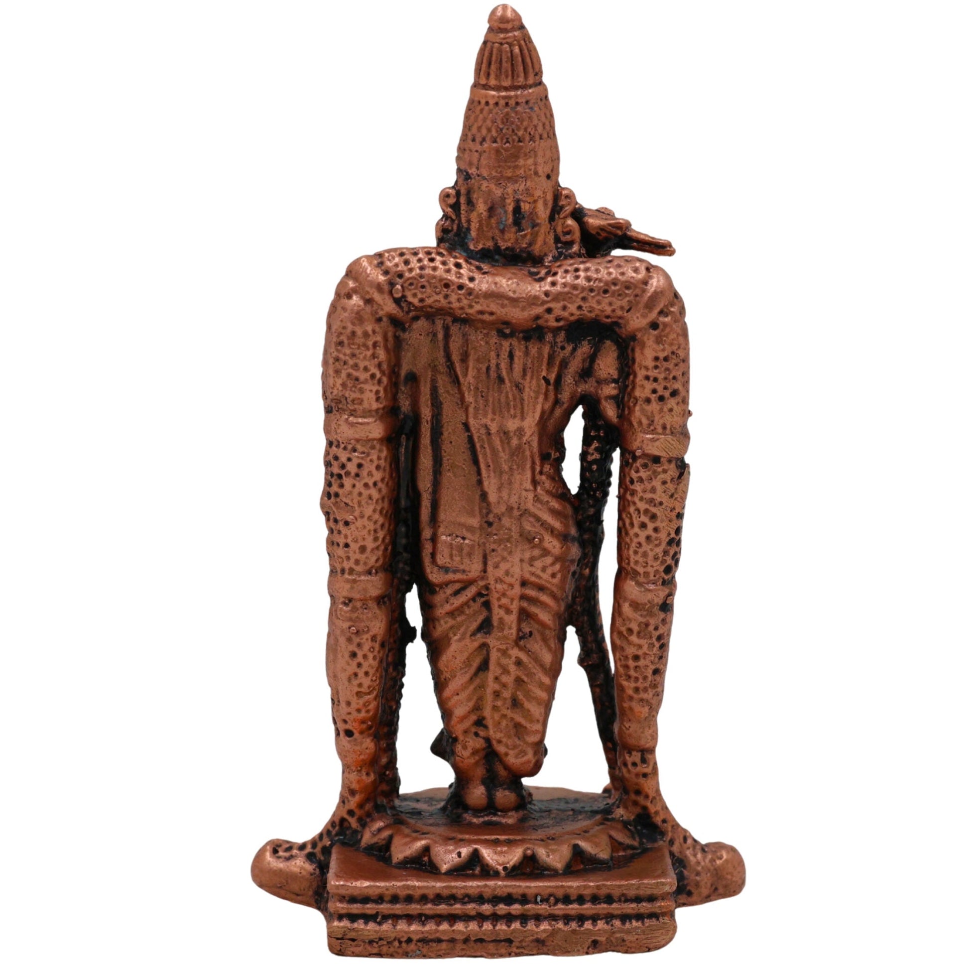 Copper Meenakshi Amman Idol, Madurai Meenatchi Devi Murti, Meenakshi Parvati Statue for Puja, Temple & Home Decor, Brown, 3 Inch, 1 Piece