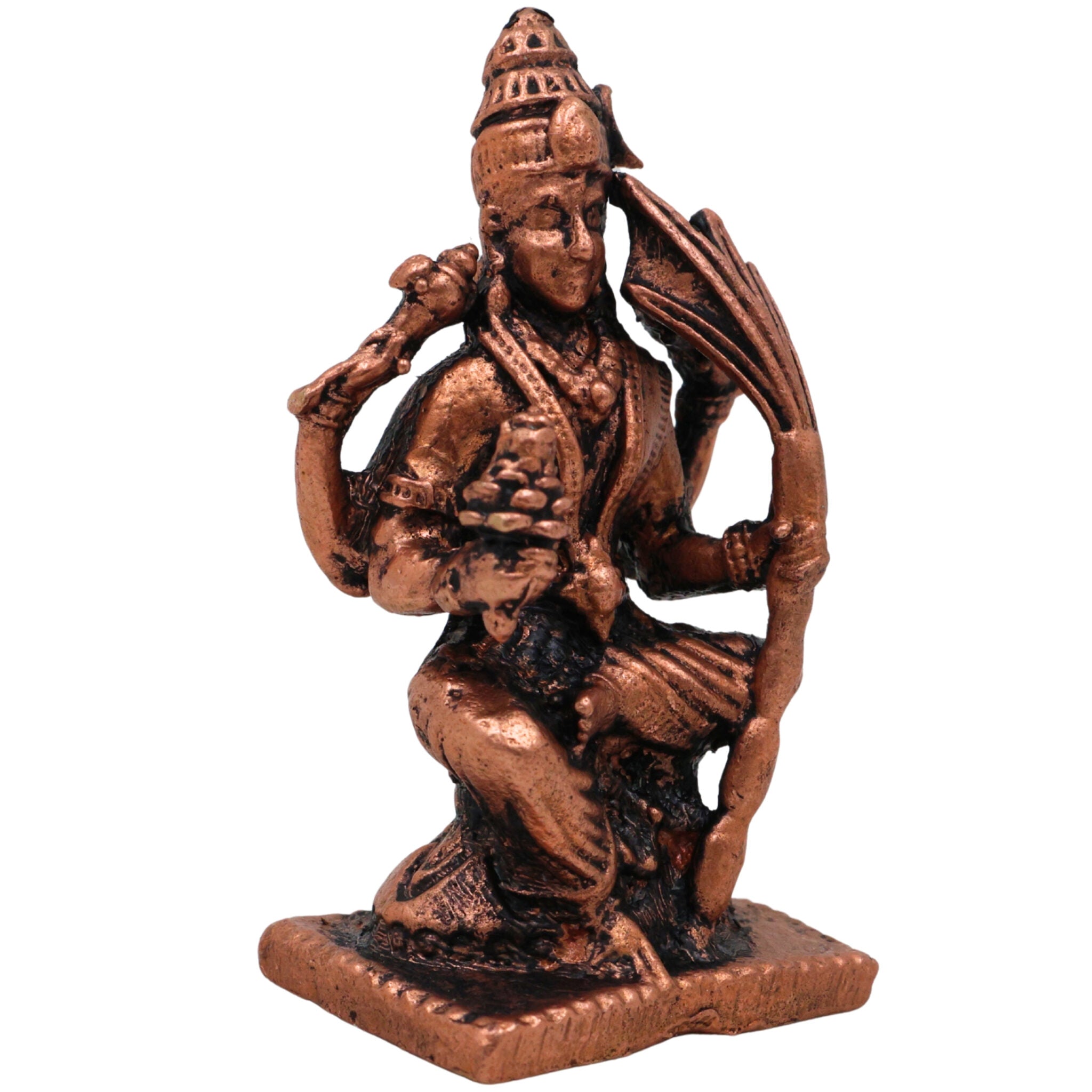 Copper Raja Rajeshwari Idol,Tamra Lalitha Tripura Sundari Devi Statue, Handcrafted Rajarajeshwari Amman Murti for Pooja & Home Decor, Brown, 2.5 Inch, 1 Piece