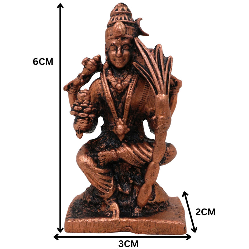 Copper Raja Rajeshwari Idol,Tamra Lalitha Tripura Sundari Devi Statue, Handcrafted Rajarajeshwari Amman Murti for Pooja & Home Decor, Brown, 2.5 Inch, 1 Piece