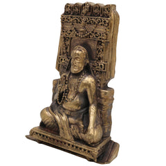 Brass Raghavendra Swamy Idol,Guru Rayaru Mantralaya Vigraham, Sri Raghavendra Theertharu Moorthi for Pooja, Home Temple & Spiritual Decor, Gold, 3 Inch, 1 Piece