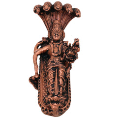 Copper Padmanabhaswamy Idol,Tamra Vishnu Murti, Anantha Narayana Murti, Lakshmi Narayana Statue, Handcrafted Temple Decor Gift, Brown, 1 Inch, 1 Piece
