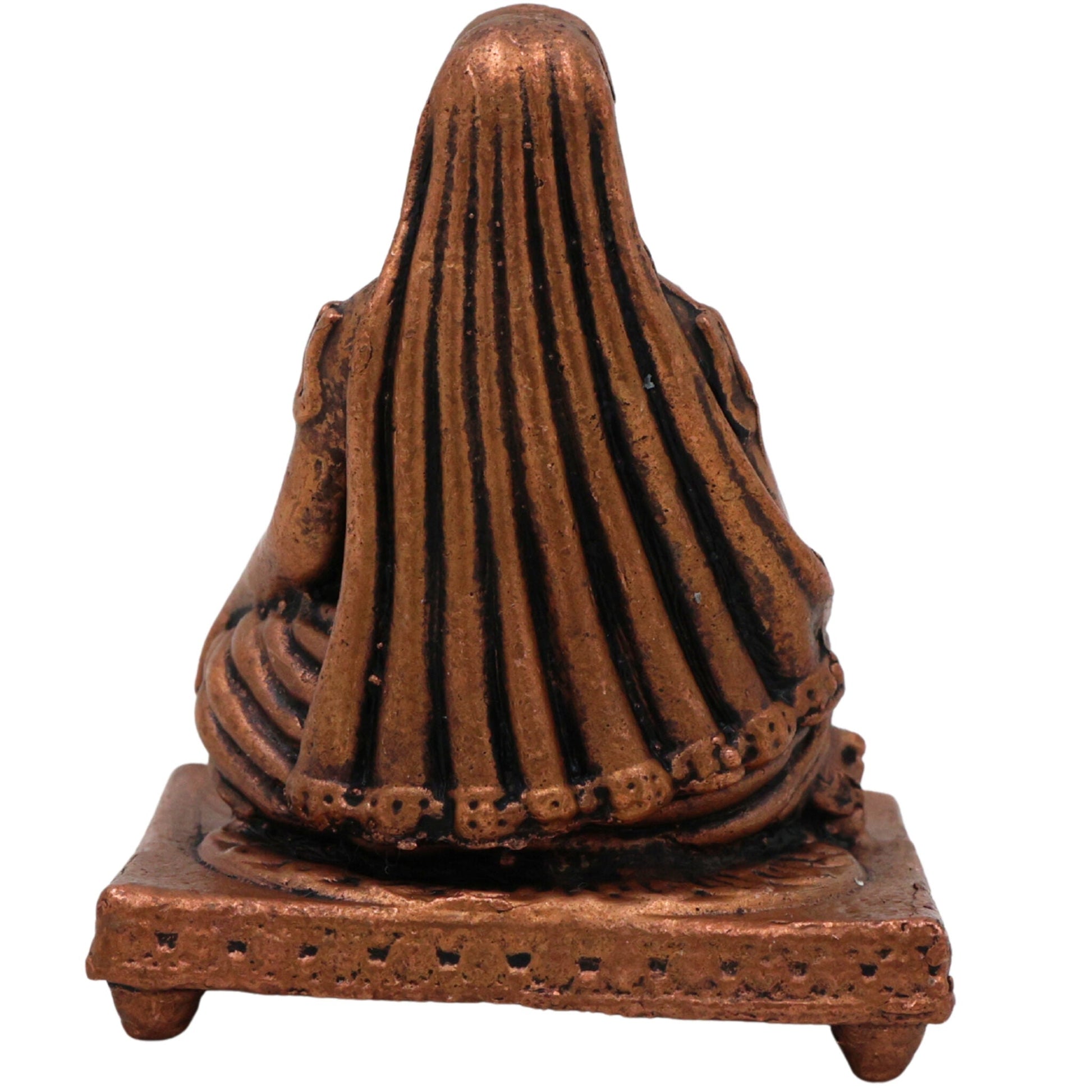 Copper Raghavendra Swamy Idol,Tamra Rayaru Murti, Mantralaya Guru Raghavendra Swami Vigraham, Sri Raghavendra Theertharu Tamraloha Murti for Pooja, Home Decor & Gifts, Brown, 1.5 Inch, 1 Piece