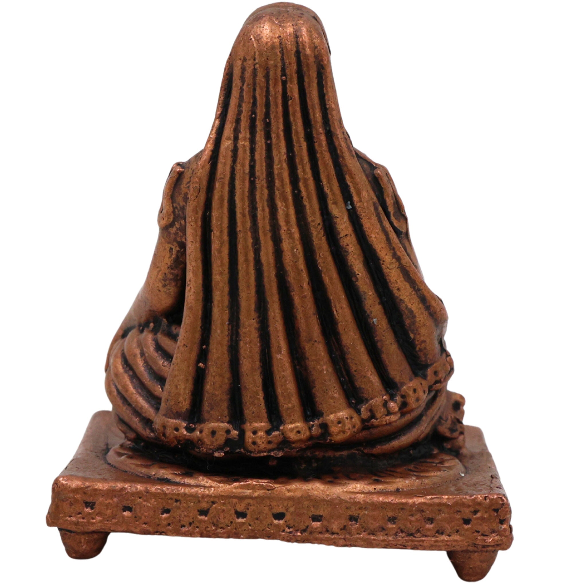 Copper Raghavendra Swamy Idol,Tamra Rayaru Murti, Mantralaya Guru Raghavendra Swami Vigraham, Sri Raghavendra Theertharu Tamraloha Murti for Pooja, Home Decor & Gifts, Brown, 1.5 Inch, 1 Piece