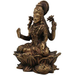 Brass Lakshmi Idol, Handcrafted Mahalakshmi Peetal Murti, Padmavati lakshmi Statue for Pooja & Home Decor, Gold, 2.5 Inch, 1 Piece