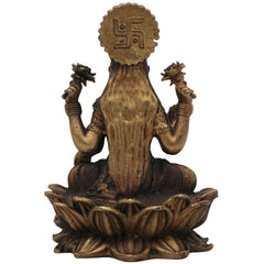 Brass Lakshmi Idol, Handcrafted Mahalakshmi Peetal Murti, Padmavati lakshmi Statue for Pooja & Home Decor, Gold, 2.5 Inch, 1 Piece