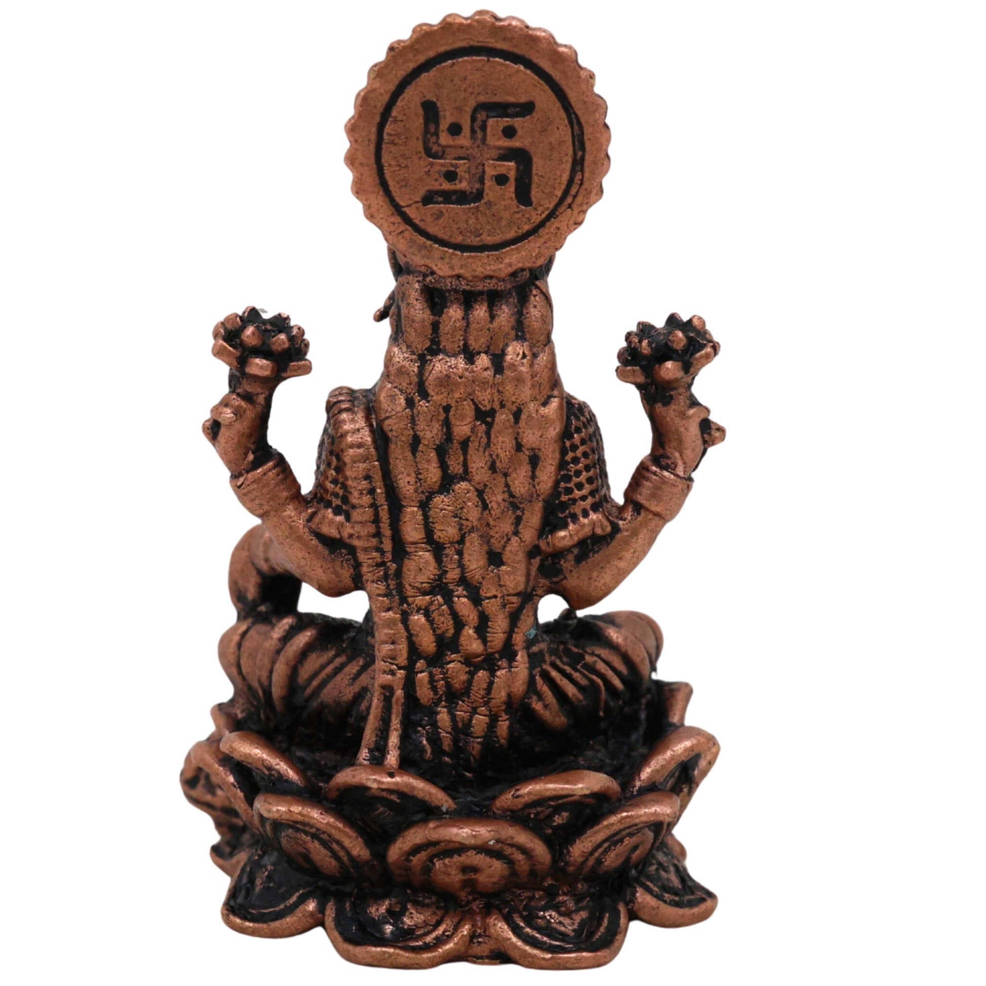Copper Mahalakshmi Idol, Handcrafted Tamra Lakshmi Statue,Thamira Dhanalakshmi Moorti for Pooja, Varalakshmi Vigraham & Home Decor, Brown, 1.5 Inch, 1 Piece