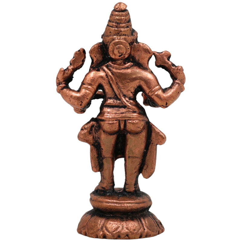 Copper Ganesha Idol, Tamra Ganapati Murti, Thamira Vinayaka Statue, Tamba Ganeshji Figurine for Pooja, Home Decor & Spiritual Gifts, Brown, 2.5 Inch, 1 Piece