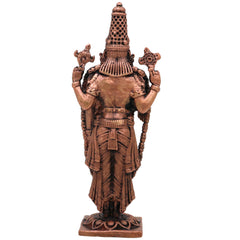 Copper Venkateshwara Balaji Idol,Tamra Tirupati Srinivasa Perumal Murti, Handmade Tirumala Govinda Statue for Pooja, Temple & Home Decor, Brown, 4.5 Inch, 1 Piece