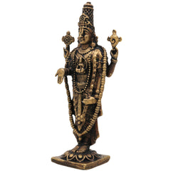 Brass Venkateshwara Balaji Idol,Tirupati Srinivasa Govinda Statue, Handcrafted Venkatachalapathy Perumal Murti,Temple Decor & Pooja Gift, Gold, 3 Inch, 1 Piece