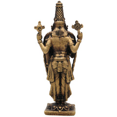 Brass Venkateshwara Balaji Idol,Tirupati Srinivasa Govinda Statue, Handcrafted Venkatachalapathy Perumal Murti,Temple Decor & Pooja Gift, Gold, 3 Inch, 1 Piece