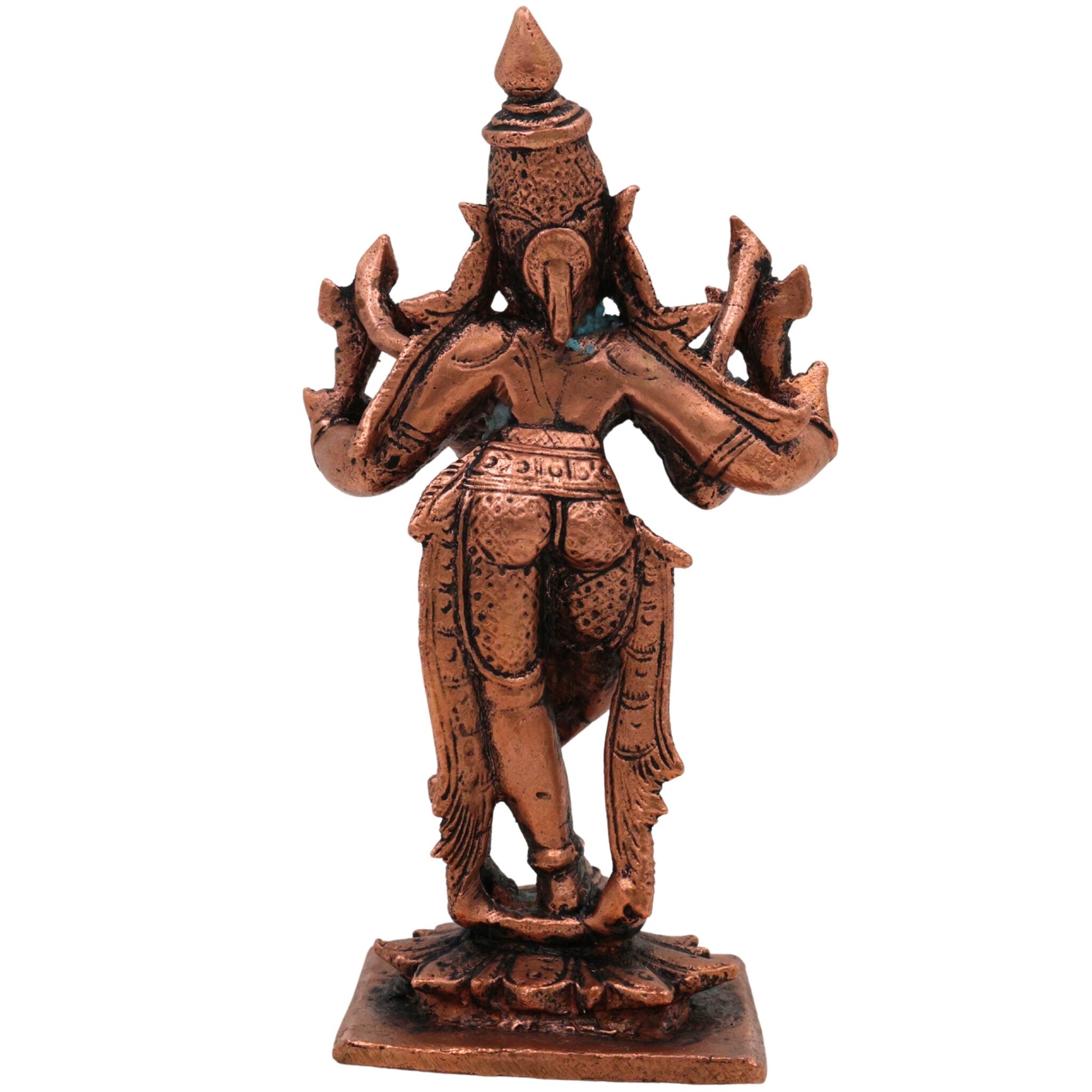 Copper Krishna Idol, Handcrafted Tamra Gopala Murti,Thamira Govinda Statue, Balakrishna Moorti for Puja, Home Decor & Spiritual Gift, Brown, 4 Inch, 1 Piece