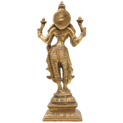 Brass Mahalakshmi Idol | Kamala Padmavati Shri Lakshmi Devi Murti for Pooja, Home Temple & Vastu Decor – Handmade Peetal Sculpture, Gold, 10.5 Inch, 1 Piece