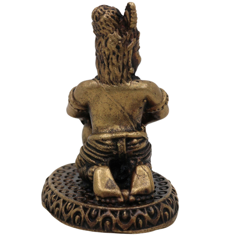 Brass Krishna Idol, Handcrafted Peetal Gopala Murti, Pital Govinda Statue, Balakrishna Moorti, Madhava Figurine for Pooja & Decor, Gold, 2 Inch, 1 Piece