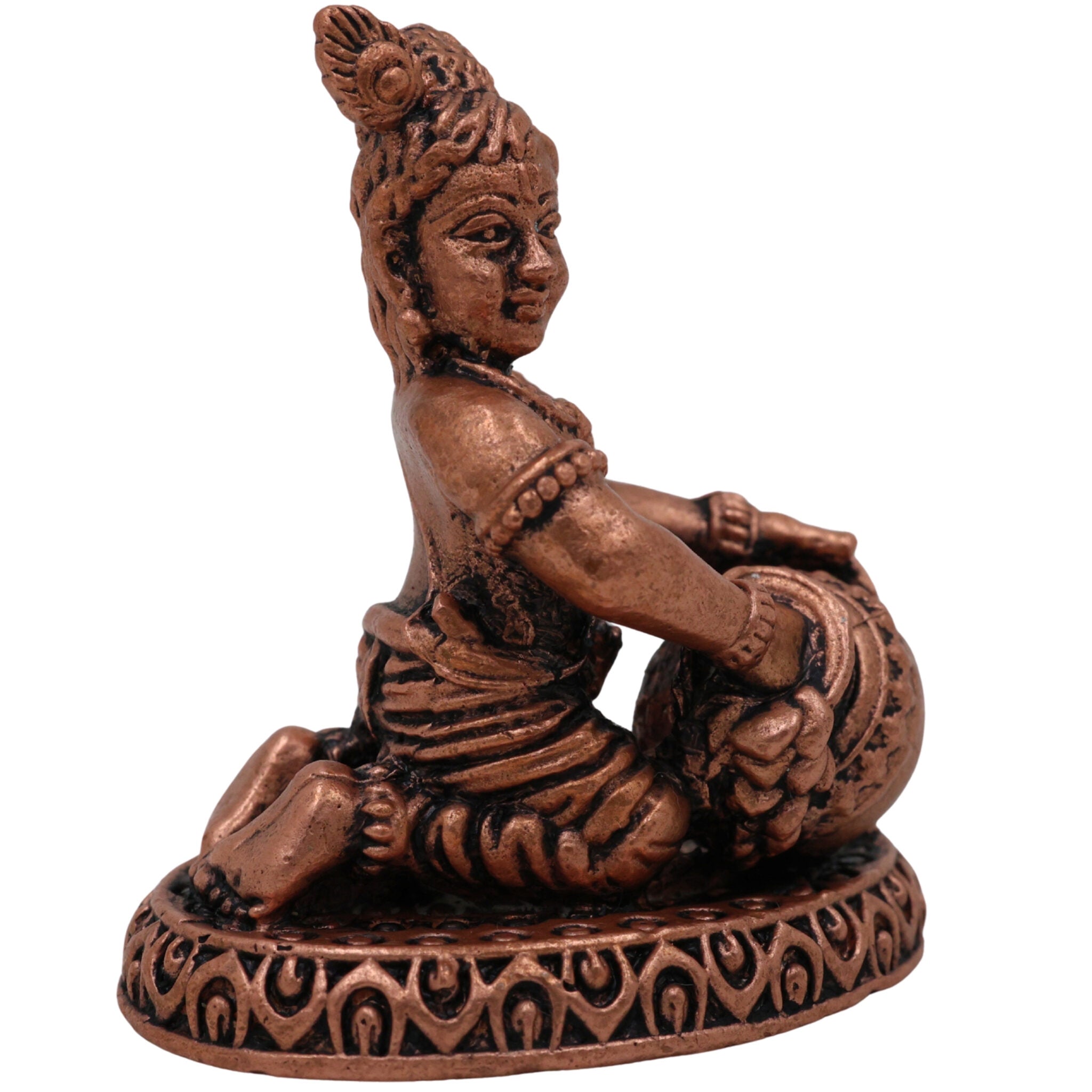 Copper Krishna Idol, Handcrafted Tamra Gopala Murti,Thamira Govinda Statue, Balakrishna Vigraham, Pure Tamraloha Kanha Moorti for Pooja & Home Decor, Brown, 2 Inch, 1 Piece