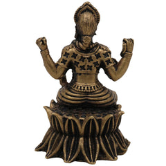 Brass Balambhika Idol, Bala Tripura Sundari Murti, Bala Devi Amman Statue, Peetal Bala Parameshwari Vigraham, Handmade Bala Ambika Moorthi for Pooja & Home Decor, Brown, 2 Inch, 1 Piece