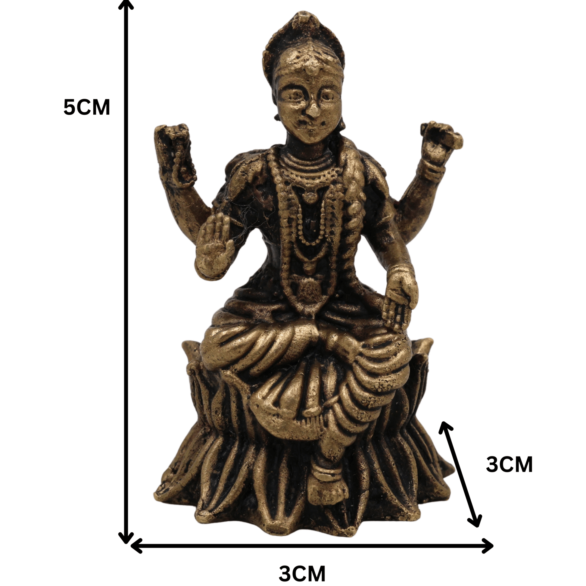 Brass Balambhika Idol, Bala Tripura Sundari Murti, Bala Devi Amman Statue, Peetal Bala Parameshwari Vigraham, Handmade Bala Ambika Moorthi for Pooja & Home Decor, Brown, 2 Inch, 1 Piece