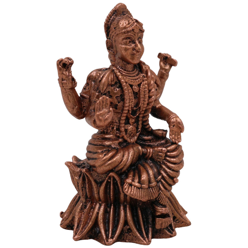 Copper Balambhika Idol, Bala Tripura Sundari Devi Murti, Handcrafted Bala Ambika Amman Statue, Tamra Bala Devi Vigraham for Pooja, Temple & Home Decor, Brown, 2 Inch, 1 Piece