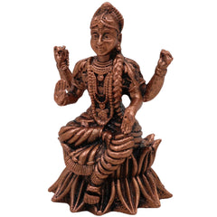 Copper Balambhika Idol, Bala Tripura Sundari Devi Murti, Handcrafted Bala Ambika Amman Statue, Tamra Bala Devi Vigraham for Pooja, Temple & Home Decor, Brown, 2 Inch, 1 Piece