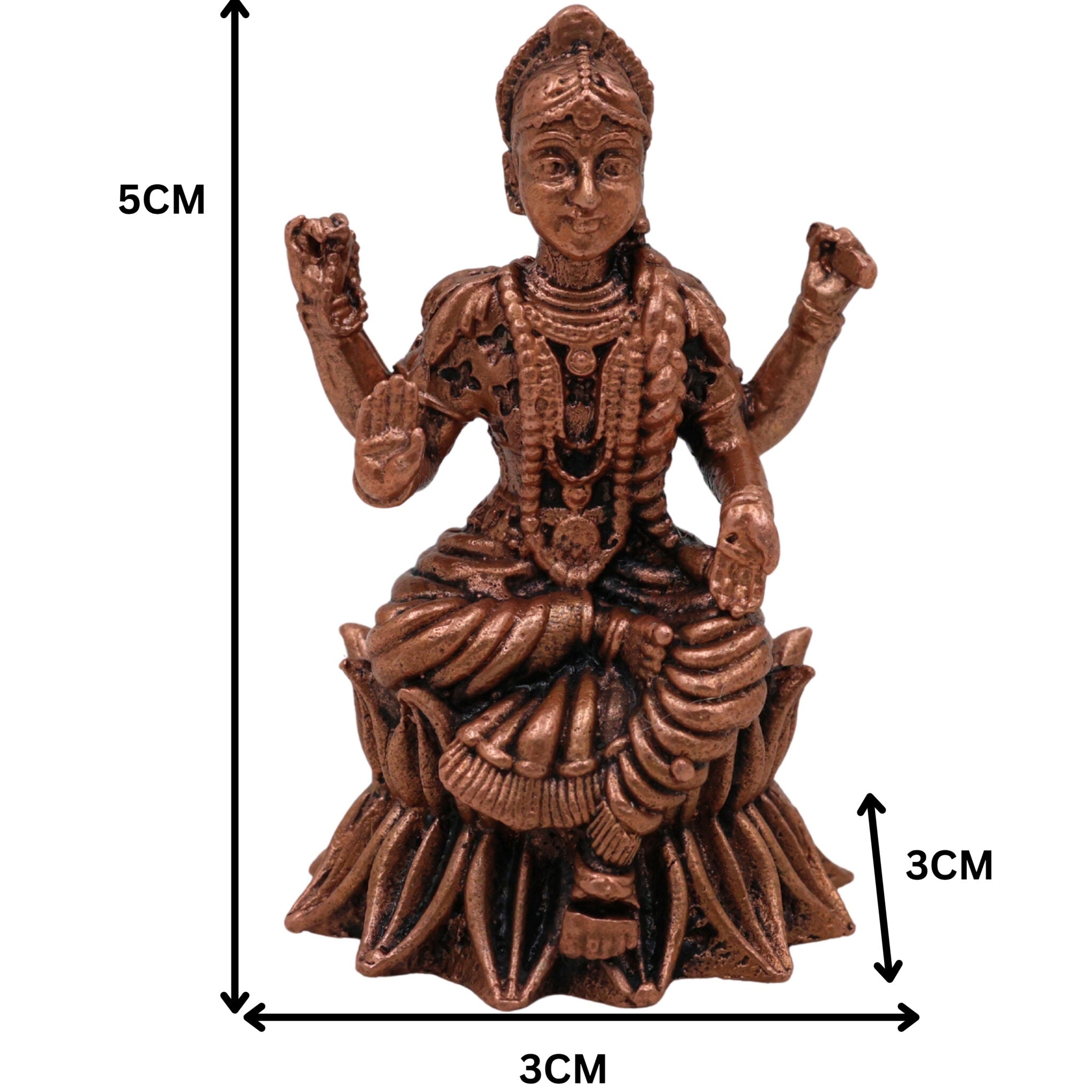 Copper Balambhika Idol, Bala Tripura Sundari Devi Murti, Handcrafted Bala Ambika Amman Statue, Tamra Bala Devi Vigraham for Pooja, Temple & Home Decor, Brown, 2 Inch, 1 Piece