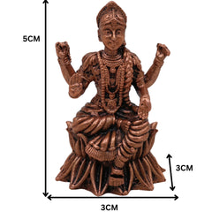 Copper Balambhika Idol, Bala Tripura Sundari Devi Murti, Handcrafted Bala Ambika Amman Statue, Tamra Bala Devi Vigraham for Pooja, Temple & Home Decor, Brown, 2 Inch, 1 Piece