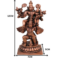 Copper Vishnu Lakshmi Garuda Murti, Lakshmi Narayana on Garuda Idol, Garuda Vahana Vishnu Lakshmi Statue,Handcrafted Pooja Moorti for Home & Temple, Brown, 4.5 Inch, 1 Piece