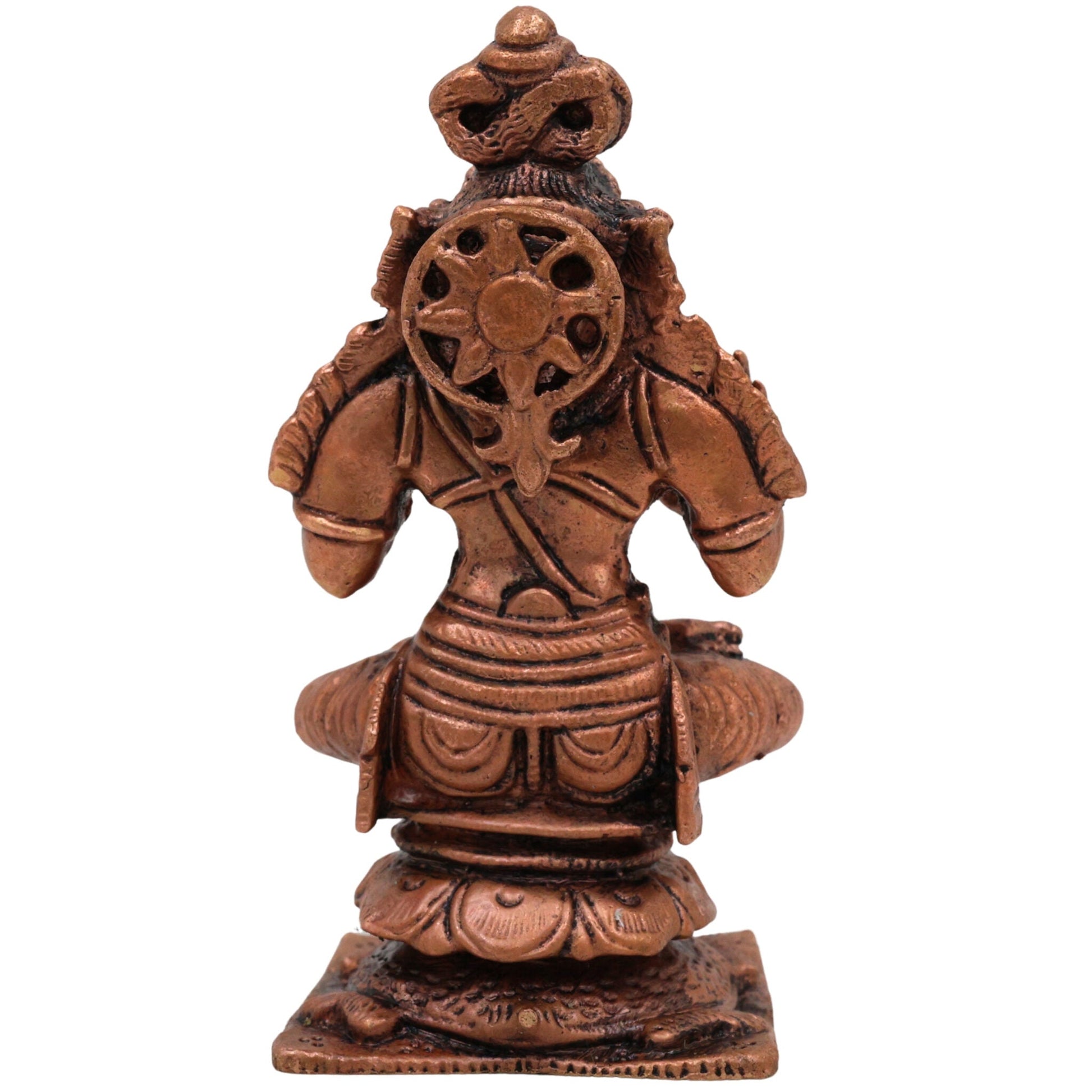 Copper Agastya Idol Agathiyar Murti, Tamra Agasthiar Statue, Agastya Rishi Vigraham for Pooja, Temple & Home Decor, Brown, 3.5 Inch, 1 Piece