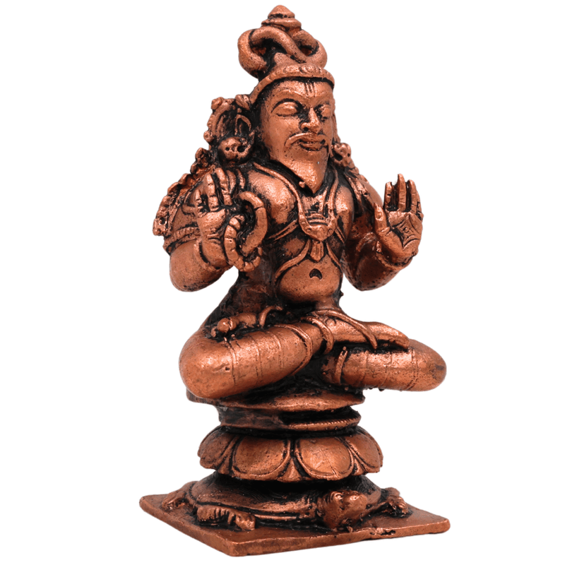 Copper Agastya Idol, Agathiyar Siddhar Murti, Tamra Agasthiar Statue, Agastya Maharishi Vigraham for Puja & Home Decor, Brown, 3.5 Inch, 1 Piece