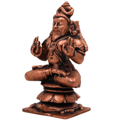 Copper Agastya Idol, Agathiyar Siddhar Murti, Tamra Agasthiar Statue, Agastya Maharishi Vigraham for Puja & Home Decor, Brown, 3.5 Inch, 1 Piece