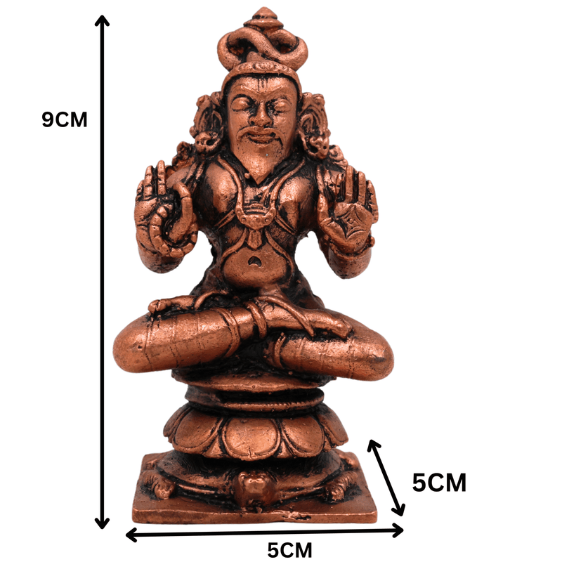 Copper Agastya Idol, Agathiyar Siddhar Murti, Tamra Agasthiar Statue, Agastya Maharishi Vigraham for Puja & Home Decor, Brown, 3.5 Inch, 1 Piece