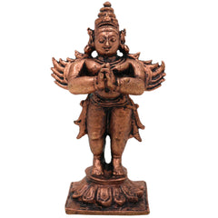 Copper Garuda Dev Idol,Tamra Garuda Murti, Vishnu Vahana Pakshiraja Statue, Suparna Vainateya Tamraloha Garuda Bhagwan for Pooja, Temple & Home Decor, Brown, 3 Inch, 1 Piece