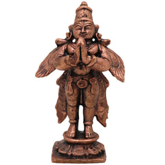Copper Garuda Dev Idol, Tamra Garuda Murti, Vishnu Vahana Pakshiraja Statue, Tamraloha Garuda Devta | Handcrafted Garuda Bhagwan Murti for Pooja & Home Decor, Brown, 2.5 Inch, 1 Piece