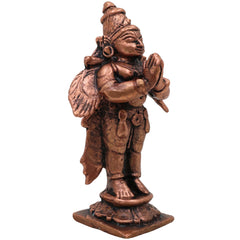 Copper Garuda Dev Idol, Tamra Garuda Murti, Vishnu Vahana Pakshiraja Statue, Tamraloha Garuda Devta | Handcrafted Garuda Bhagwan Murti for Pooja & Home Decor, Brown, 2.5 Inch, 1 Piece