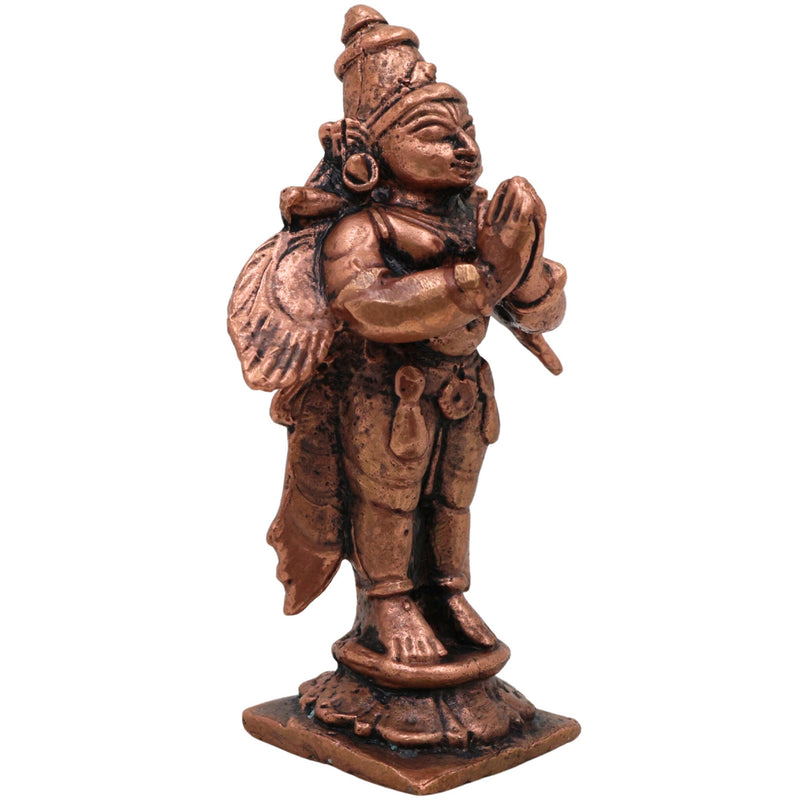 Copper Garuda Dev Idol, Tamra Garuda Murti, Vishnu Vahana Pakshiraja Statue, Tamraloha Garuda Devta | Handcrafted Garuda Bhagwan Murti for Pooja & Home Decor, Brown, 2.5 Inch, 1 Piece