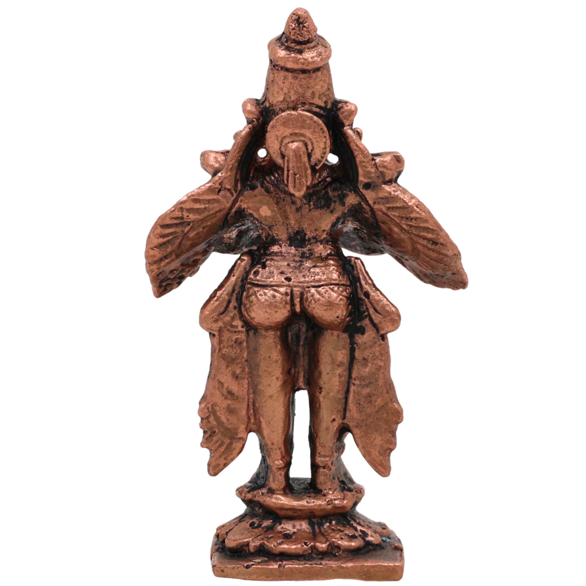 Copper Garuda Dev Idol, Tamra Garuda Murti, Vishnu Vahana Pakshiraja Statue, Tamraloha Garuda Devta | Handcrafted Garuda Bhagwan Murti for Pooja & Home Decor, Brown, 2.5 Inch, 1 Piece