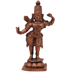 Copper Rama Idol, Handcrafted Tamra Ram Murti, Thamira Ramachandra Statue, Raghava Vigraham, Kodanda Rama Moorti for Pooja, Temple & Home Decor, Brown, 2 Inch, 1 Piece