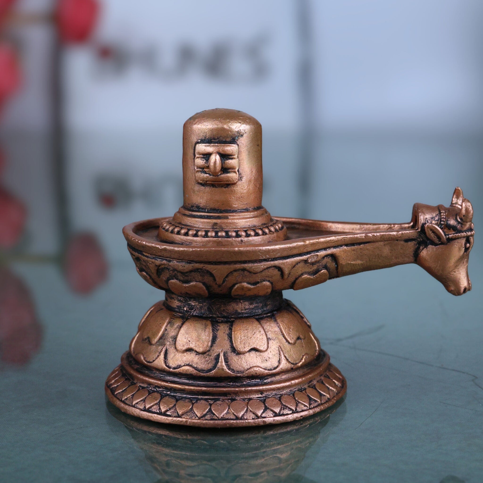 Pure Copper Shivalingam, Handcrafted Tamra Shiva Lingam, Tamraloha Mahalingam for Pooja, Home Temple & Spiritual Decor, Brown, 2 Inch, 1 Piece