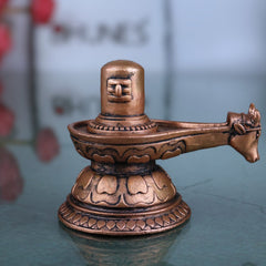 Pure Copper Shivalingam, Handcrafted Tamra Shiva Lingam, Tamraloha Mahalingam for Pooja, Home Temple & Spiritual Decor, Brown, 2 Inch, 1 Piece