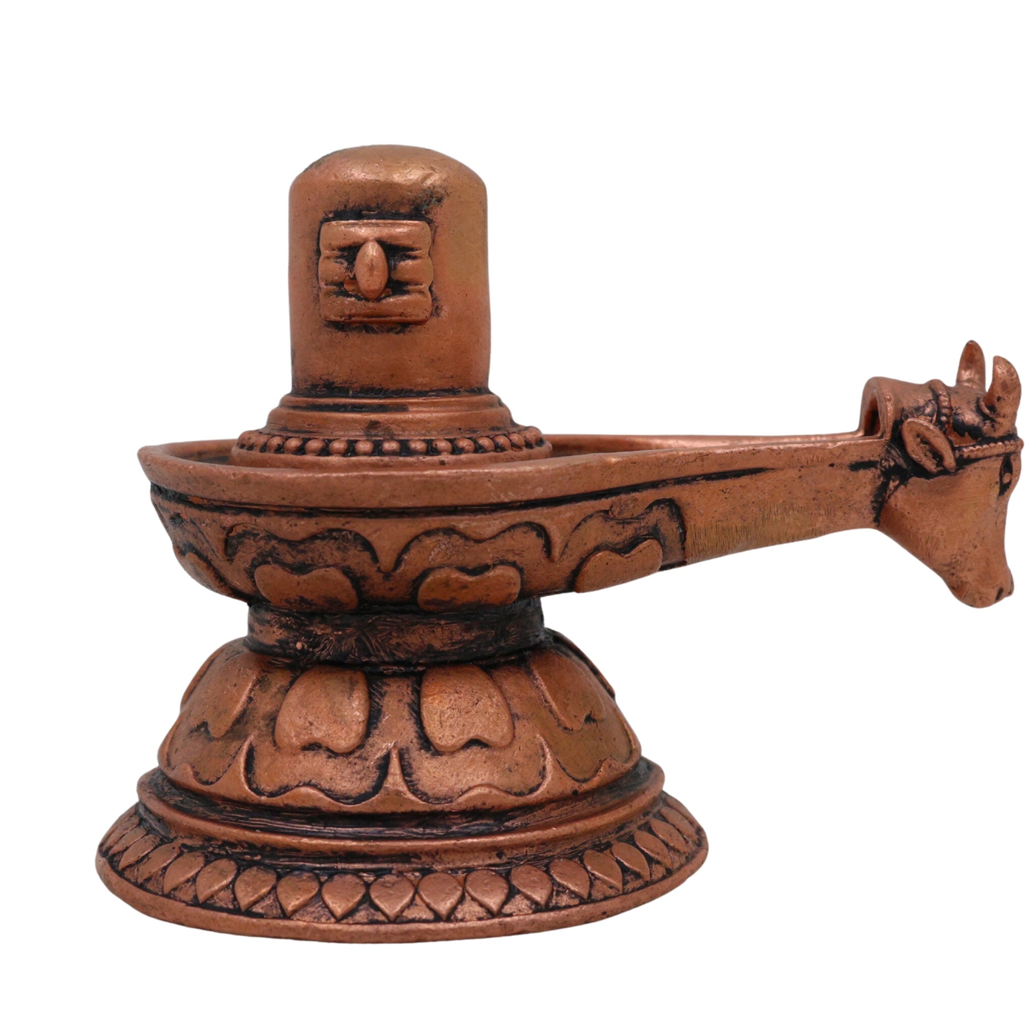 Pure Copper Shivalingam, Handcrafted Tamra Shiva Lingam, Tamraloha Mahalingam for Pooja, Home Temple & Spiritual Decor, Brown, 2 Inch, 1 Piece