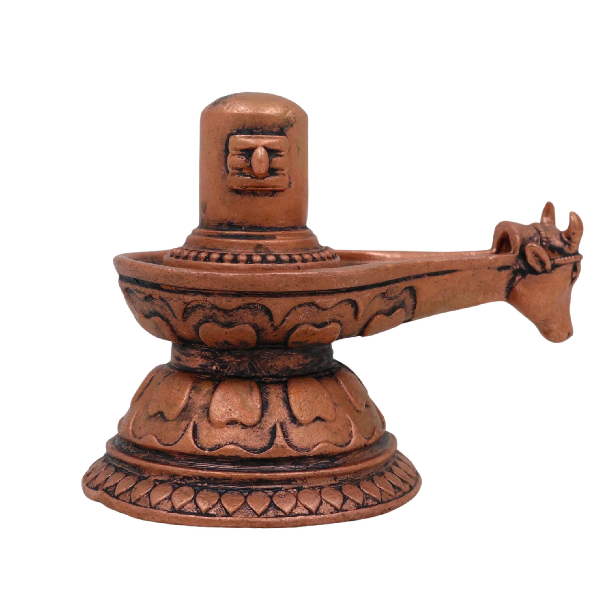 Pure Copper Shivalingam, Handcrafted Tamra Shiva Lingam, Tamraloha Mahalingam for Pooja, Home Temple & Spiritual Decor, Brown, 2 Inch, 1 Piece