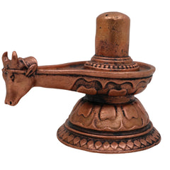 Pure Copper Shivalingam, Handcrafted Tamra Shiva Lingam, Tamraloha Mahalingam for Pooja, Home Temple & Spiritual Decor, Brown, 2 Inch, 1 Piece