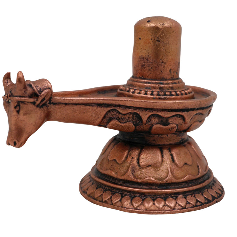 Pure Copper Shivalingam, Handcrafted Tamra Shiva Lingam, Tamraloha Mahalingam for Pooja, Home Temple & Spiritual Decor, Brown, 2 Inch, 1 Piece