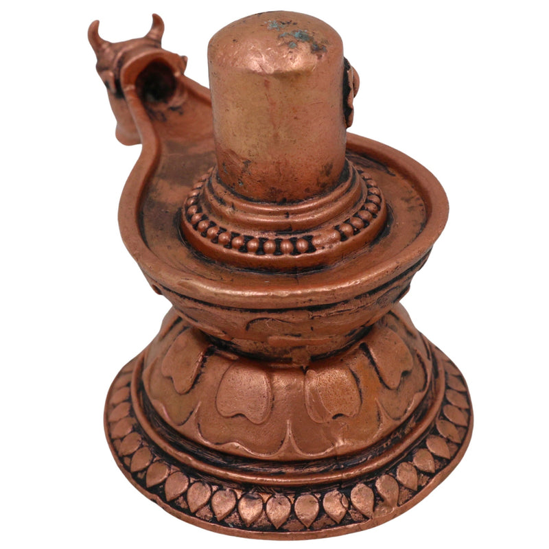 Pure Copper Shivalingam, Handcrafted Tamra Shiva Lingam, Tamraloha Mahalingam for Pooja, Home Temple & Spiritual Decor, Brown, 2 Inch, 1 Piece