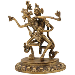 Brass Dancing Skeleton Showpiece, Handmade Peetal Anatomical Figurine, Pital Bone Art Sculpture, Brass Skeleton Home Decor, Gold, 8 Inch, 1 Piece