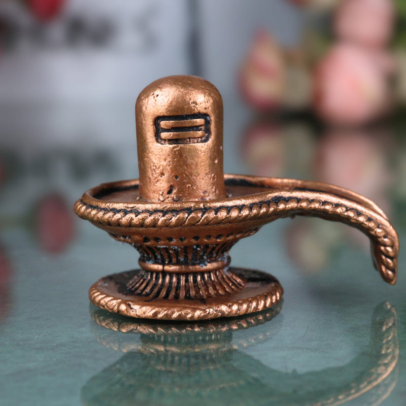 Copper Shivalingam Tamra Shiva Linga Idol, Handcrafted Tamraloha Mahalingam Murti for Puja, Temple, Home Decor & Spiritual Gift, Brown, 1 Inch, 1 Piece