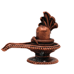 Copper Shivalingam Tamra Shiva Lingam Idol, Handcrafted Naga Aura Mahalingam, Jyotirlinga Pooja Murti, Brown, 1.5 Inch, 1 Piece